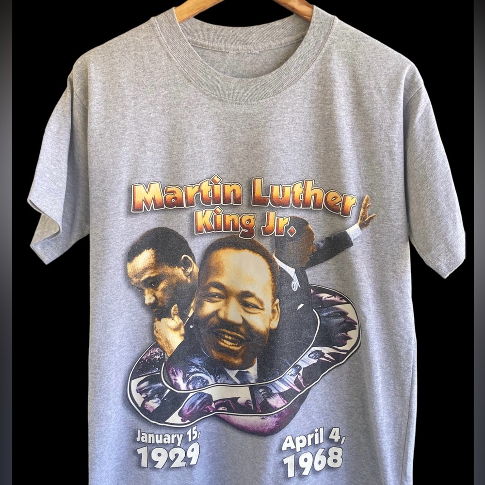 Vintage Martin Luther King T-Shirt Y2K 90s Rap Tee VTG MLK Jr Malcom X M